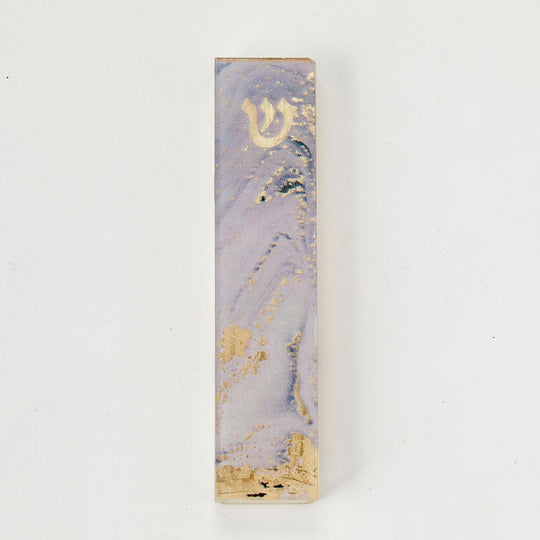 Lilac Marble Art Glass Mezuzah
