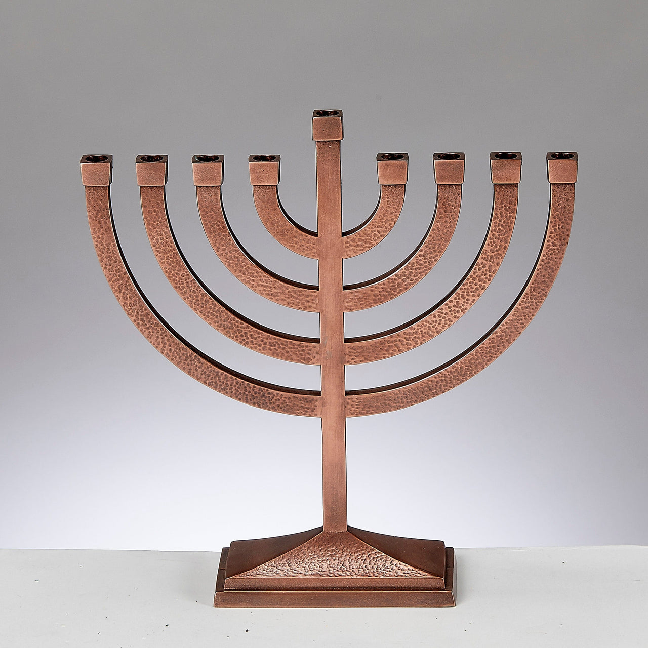 Rite Lite Menorahs Default Traditional Aluminum Hammered Menorah - Copper