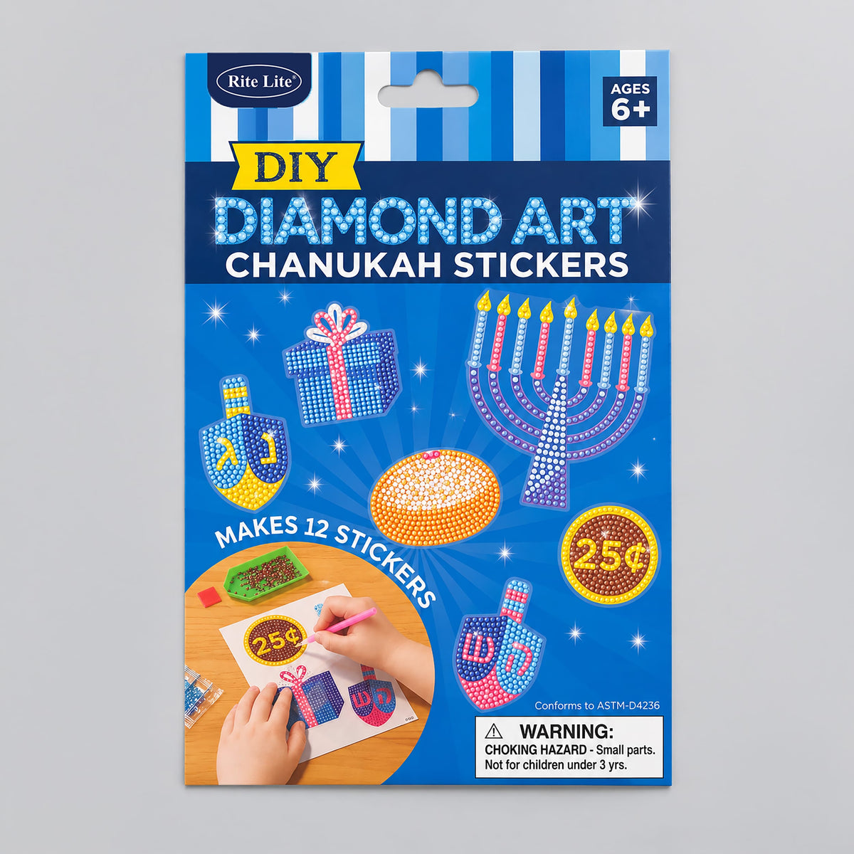 Rite Lite Crafts DIY Diamond Art Hanukkah Sticker Kit