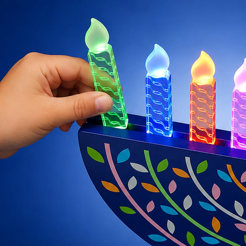Rite Lite Toys My Play Wood Light Up Menorah with Acrylic Candles