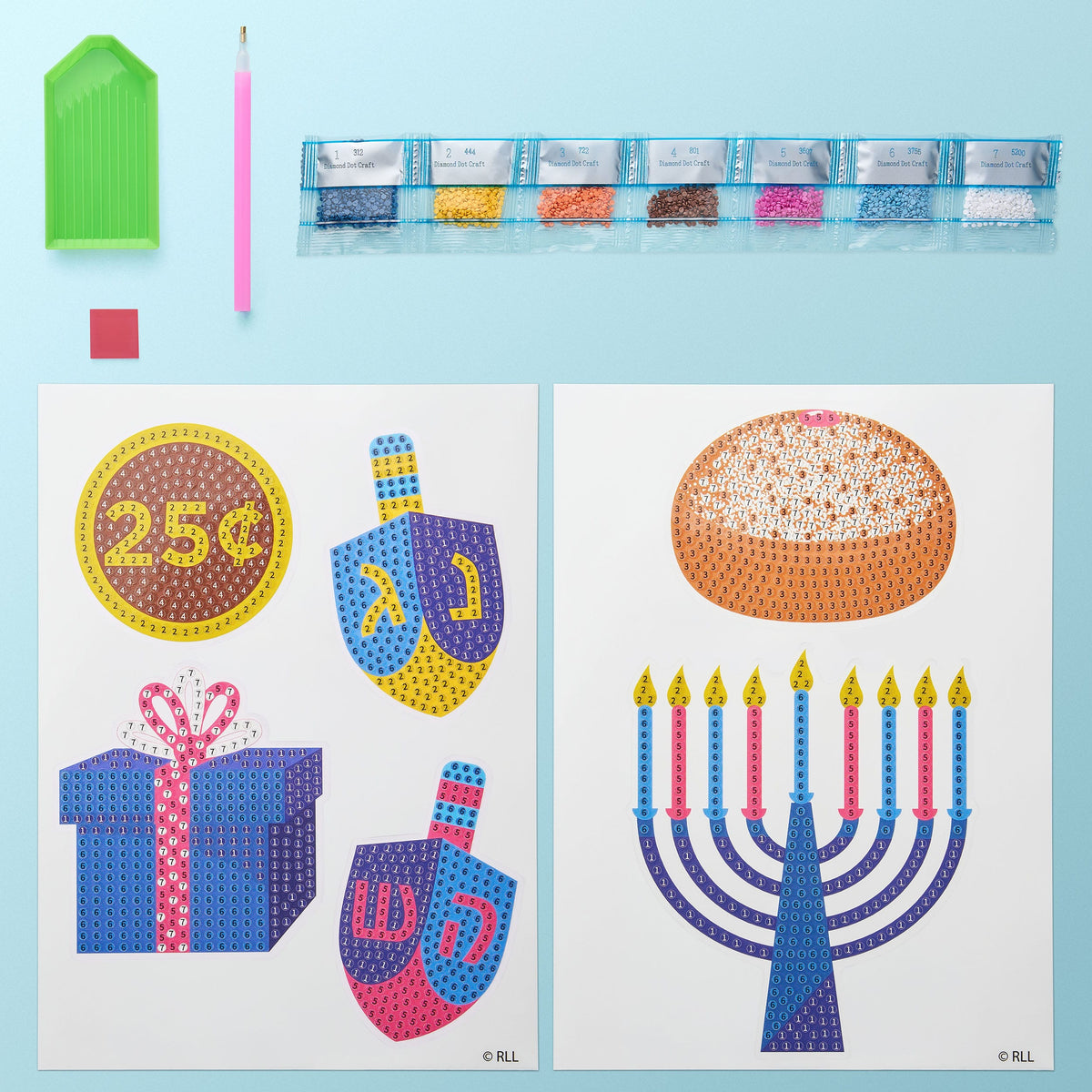 Rite Lite Crafts DIY Diamond Art Hanukkah Sticker Kit