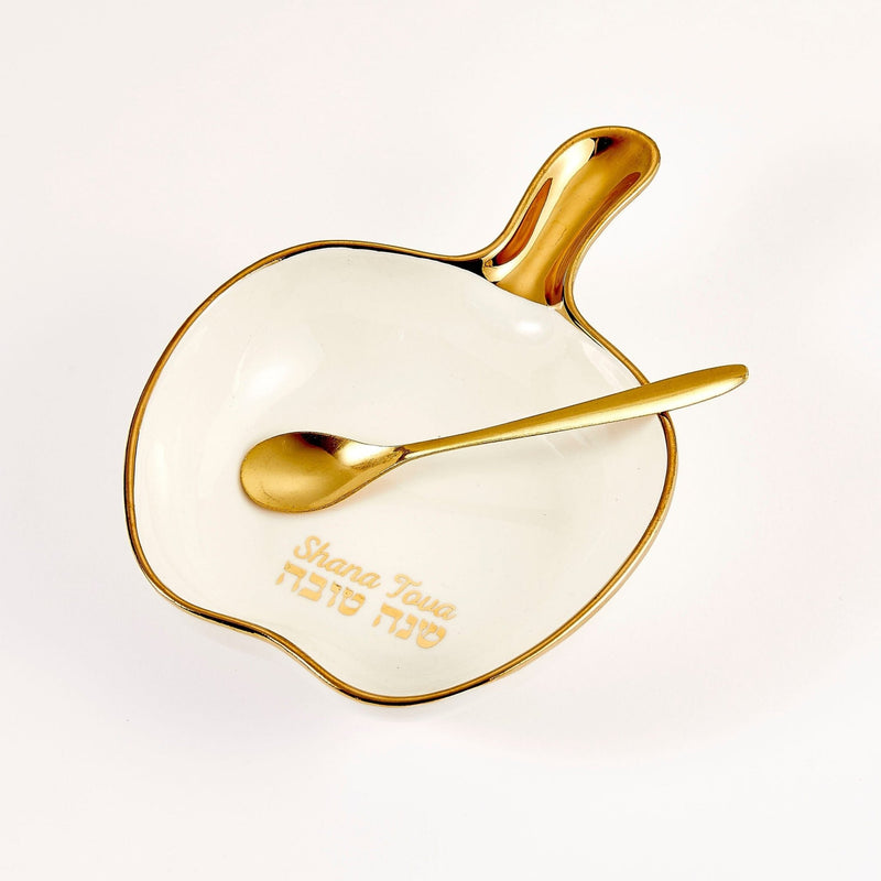 Rite Lite - Apple Shaped Ceramic Honey Dish With Spoon - ModernTribe