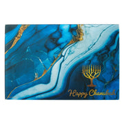 Rite Lite - Blue Marble Tempered Glass Menorah Drip Tray - ModernTribe