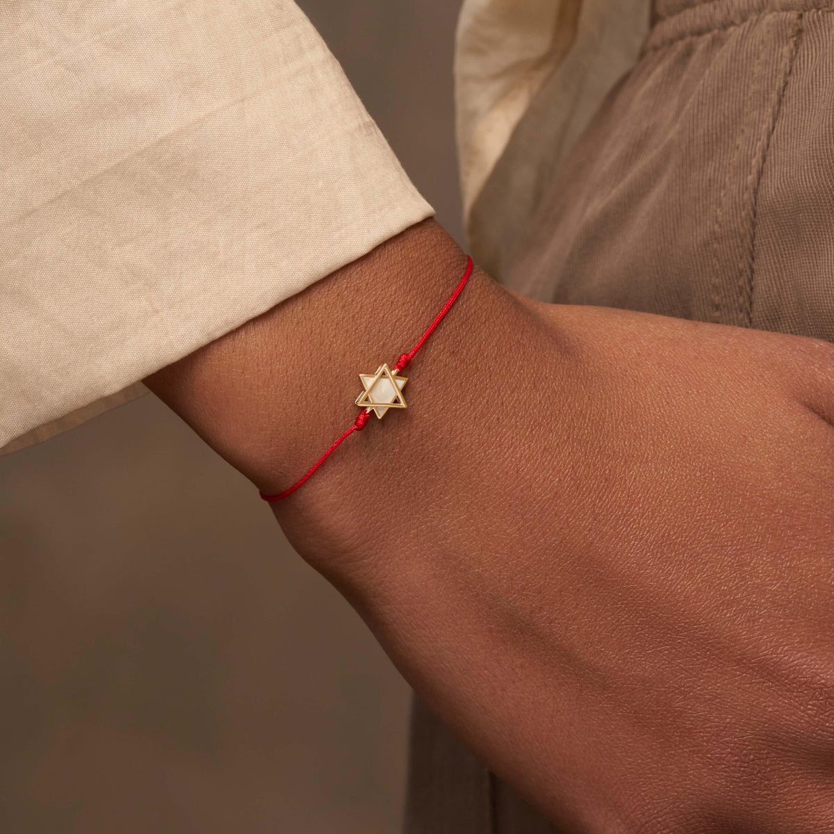 Karma and Luck Bracelets Divinely Blessed Mother of Pearl Star of David Red String Bracelet