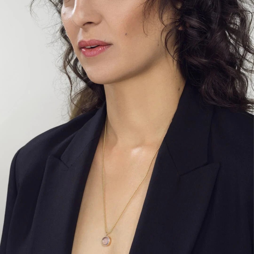 Mad Fine - Lavender Quartz Wellbutrin Necklace by Mad Fine - 14k Gold - ModernTribe