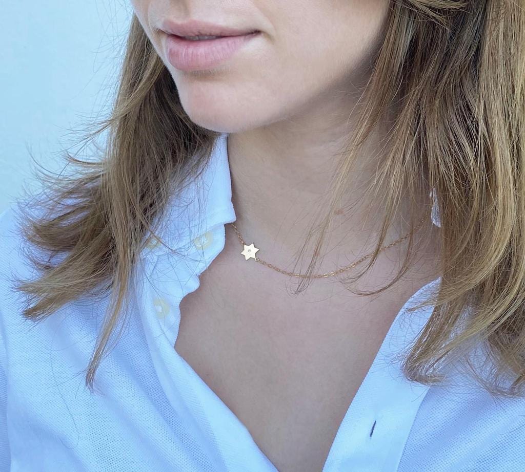 Miriam Merenfeld Jewelry - Classic Star of David Diamond Necklace - Gold - Plated - ModernTribe