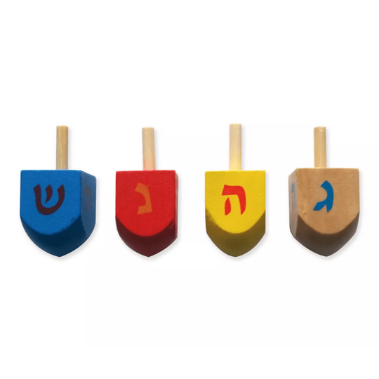 Colorful Wooden Dreidels – Pack of 4