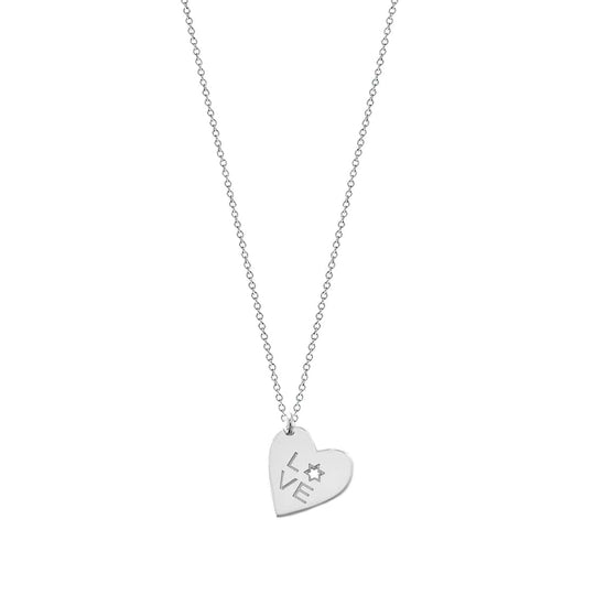 Zionist Love Heart Star of David Necklace - (Sterling Silver or Gold-Plated)