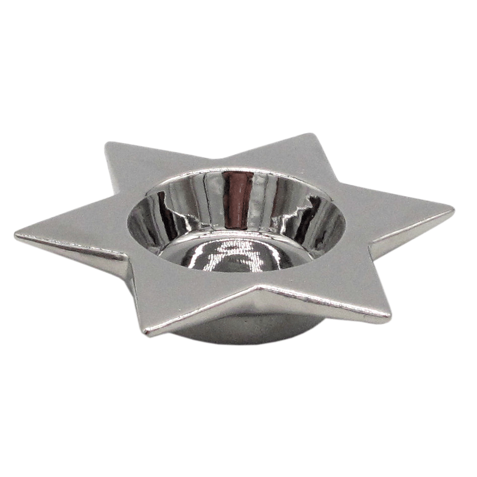 Boker-Tov Shalom Candlesticks Star of David Tealight Candle Holder
