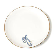 Godinger Dining Plates Gold Rim Hanukkah Appetizer Plates - Set of 4