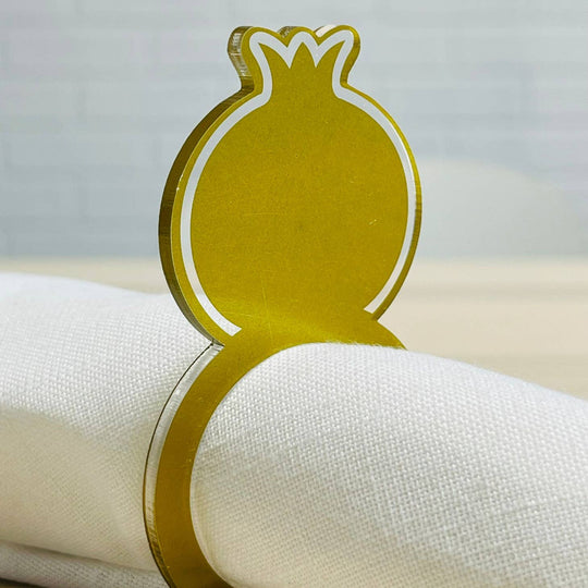 Set of 6 Pomegranate Napkin Rings - (Choice of Colors)