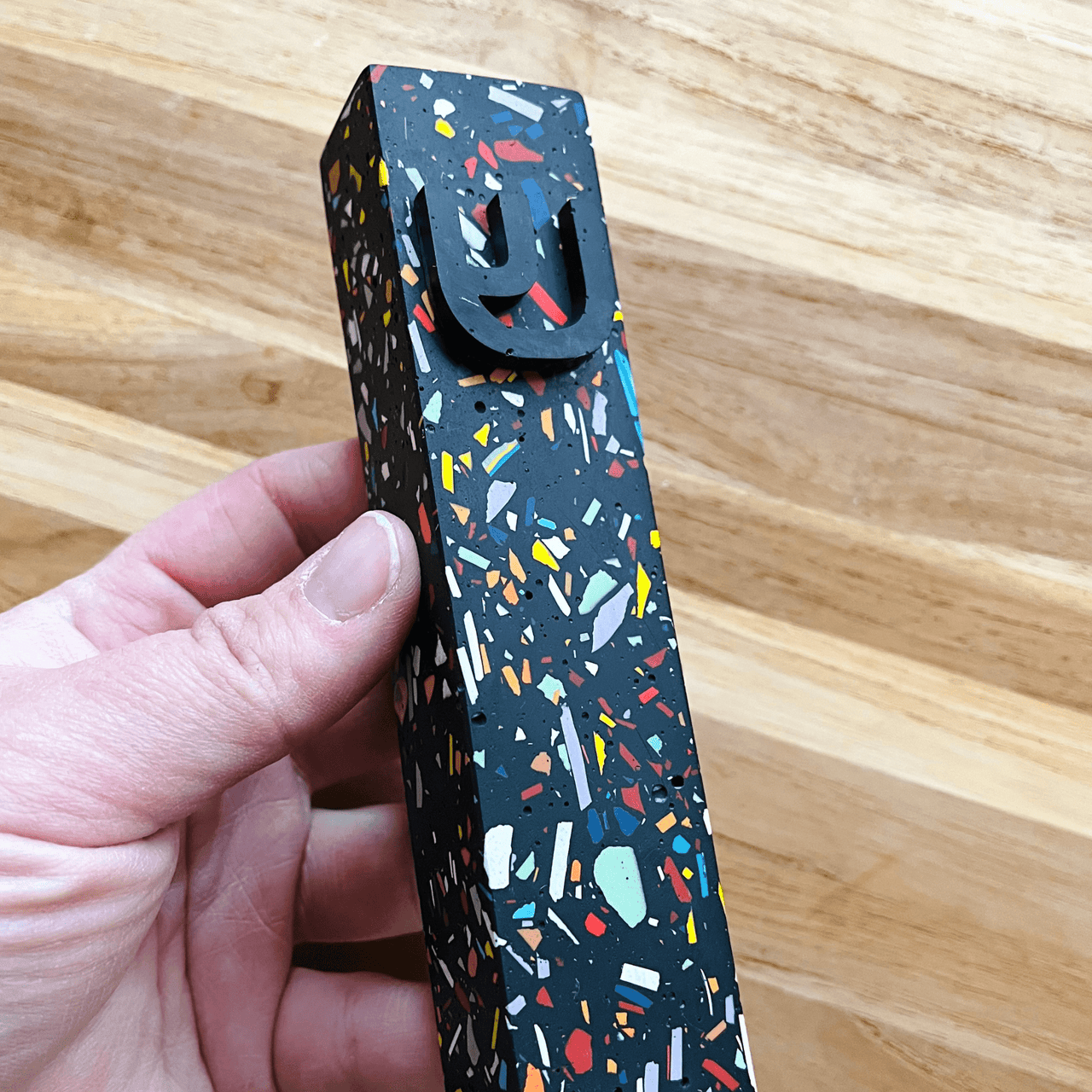 The Materials Design Co. - Midnight Black Rainbow Terrazzo Mezuzah - ModernTribe