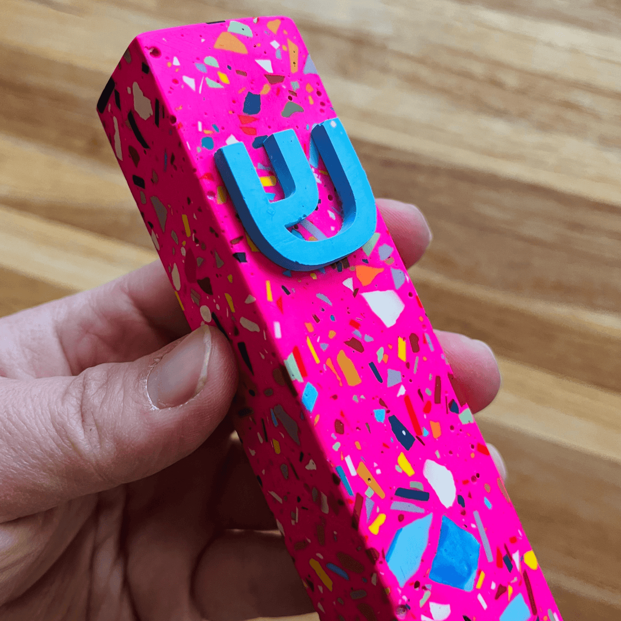 The Materials Design Co. - Hot Pink Rainbow Terrazzo Mezuzah - ModernTribe