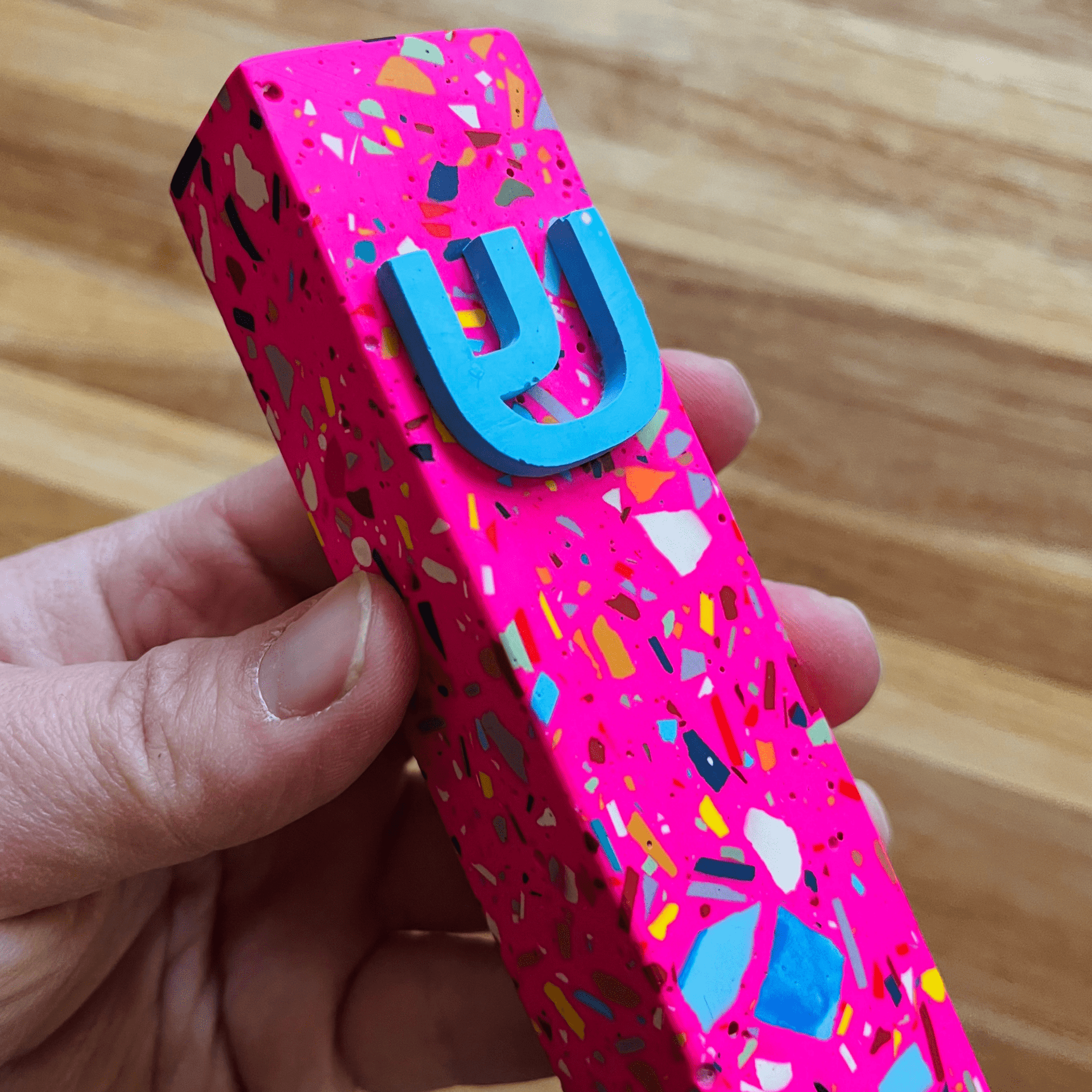 The Materials Design Co. Mezuzahs Hot Pink Rainbow Terrazzo Mezuzah