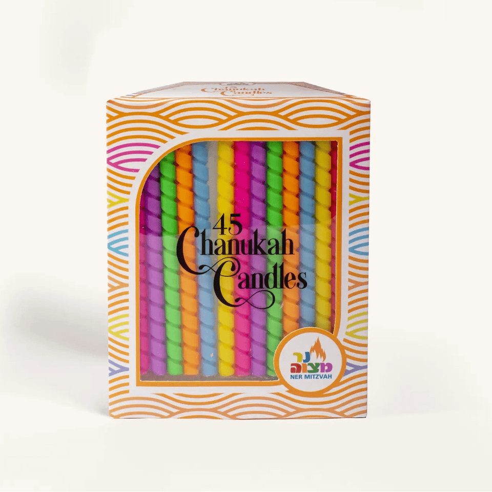 Ner Mitzvah Hanukkah Candles Rainbow Spiral Hanukkah Candles