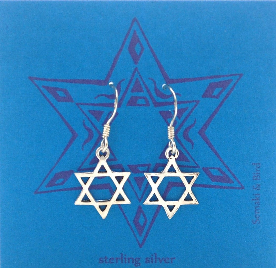 Semaki & Bird Earrings Sterling Silver Star of David Dangle Earrings - Gold-Plated or Sterling Silver