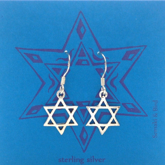 Star of David Dangle Earrings - Gold-Plated or Sterling Silver