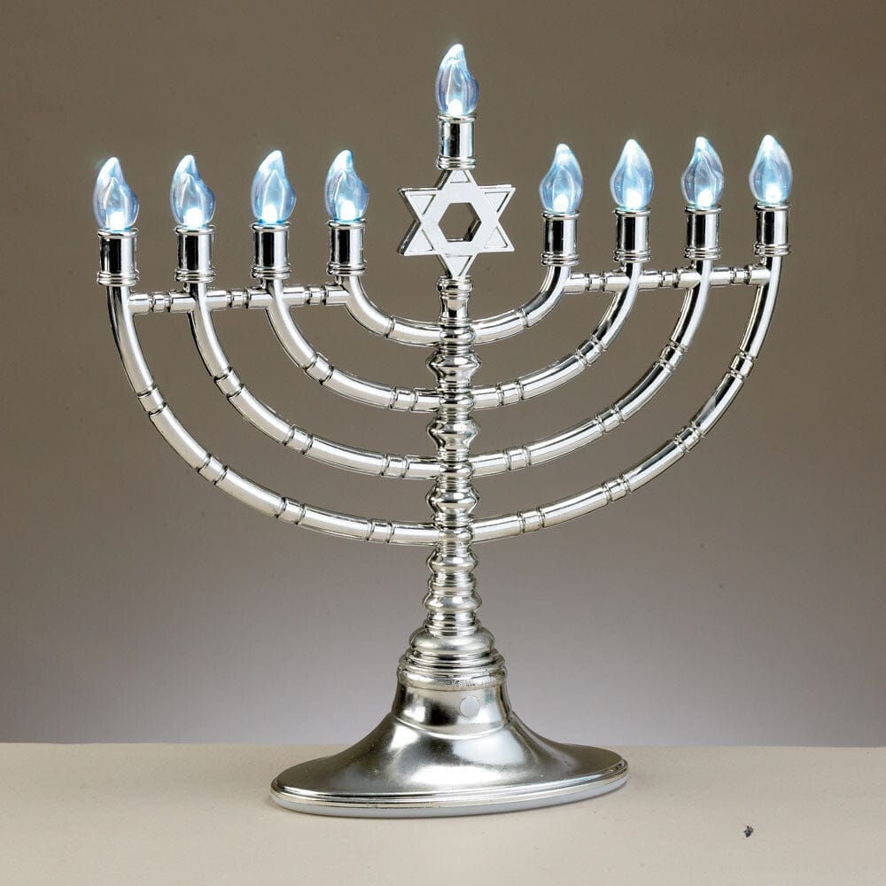 Rite Lite Menorahs Silvertone Electric LED Menorah