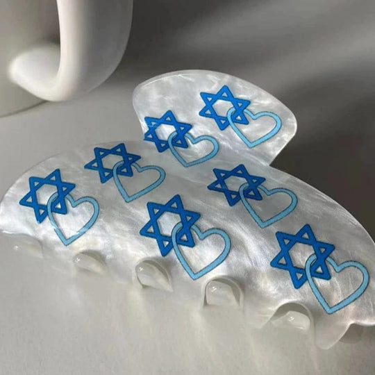 Star of David Heart Hairclip