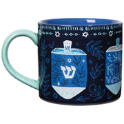 Danica Jubilee - Blue and Metallic Dreidels Mug - ModernTribe
