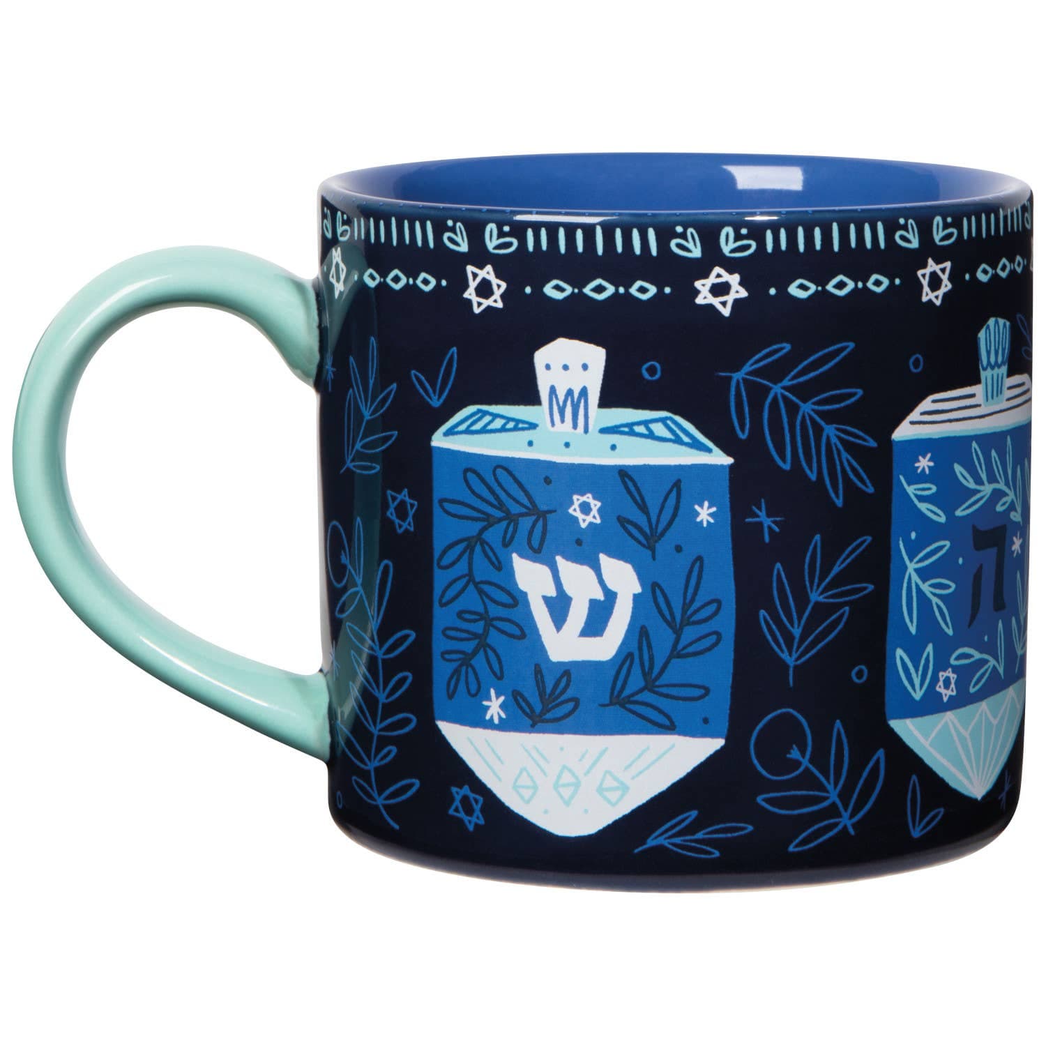 Danica Jubilee - Blue and Metallic Dreidels Mug - ModernTribe