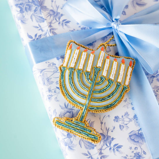 Velvet Menorah Ornament