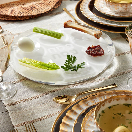 Acrylic Seder Plate - Silver or White