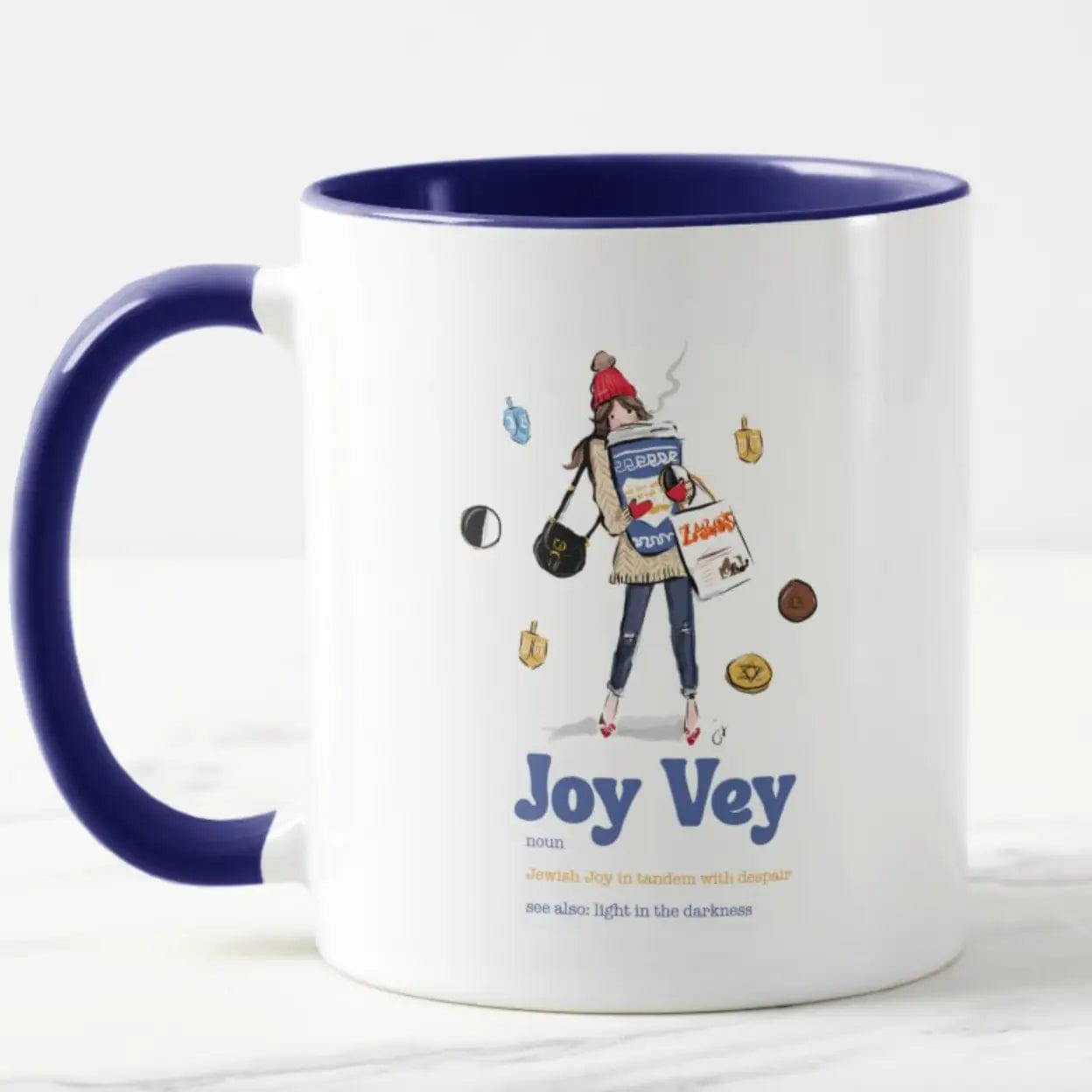 Jennifer Vallez Mugs Hanukkah Joy Vey Coffee Mug