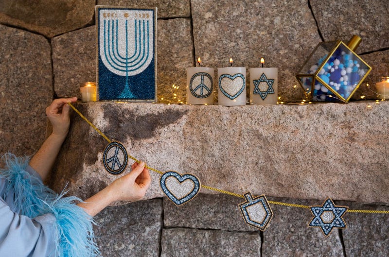 Adara Rituals - Peace Love Dreidel Hand - Beaded Garland - ModernTribe