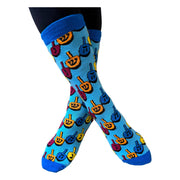 Bagels & Sox Socks One Size: US 7-12 Hanukkah Dreidel Socks - Adults