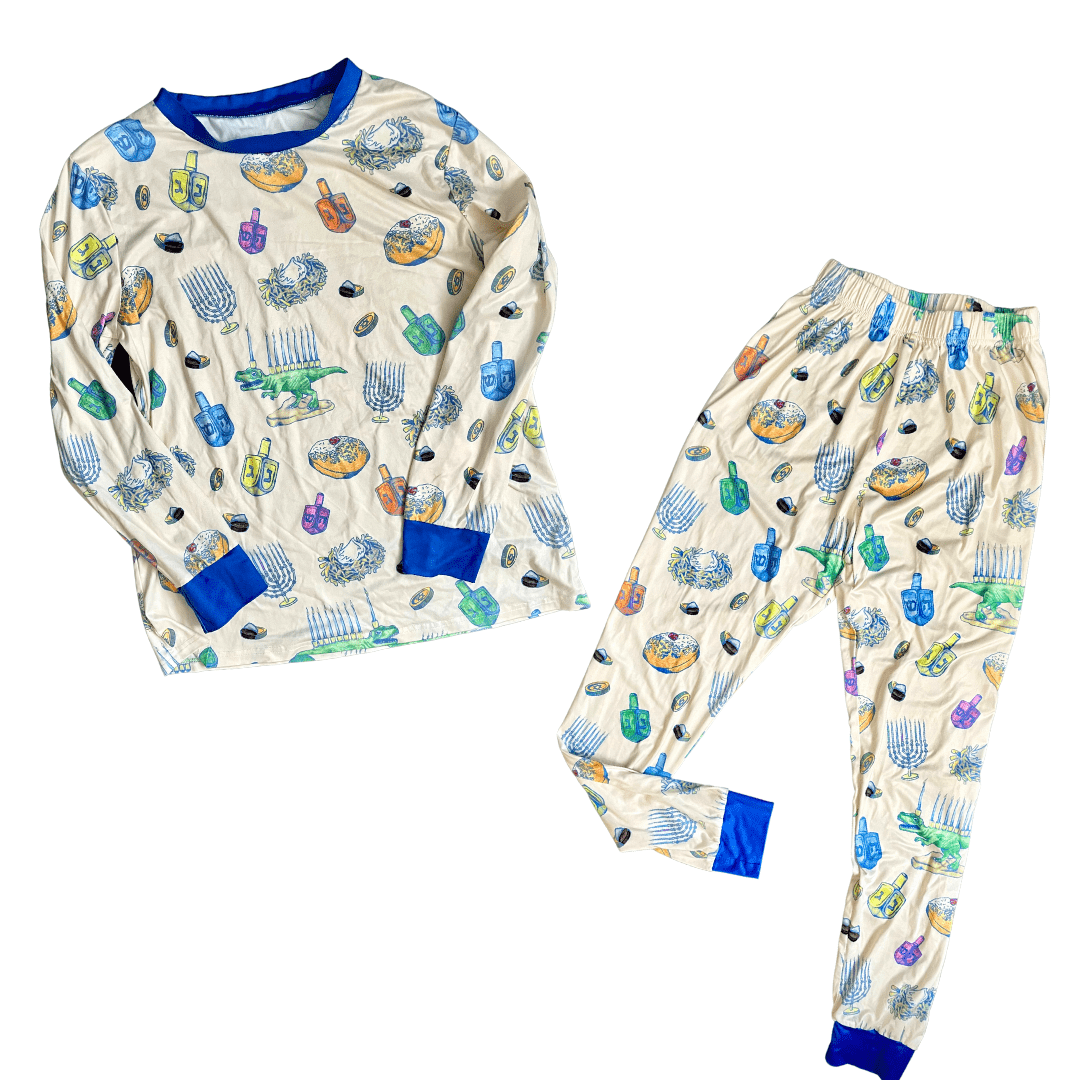 Amy Kritzer Becker Pajamas Hanukkah Light and Latkes Pajamas - (Kids Unisex Sizes 2T - 14)