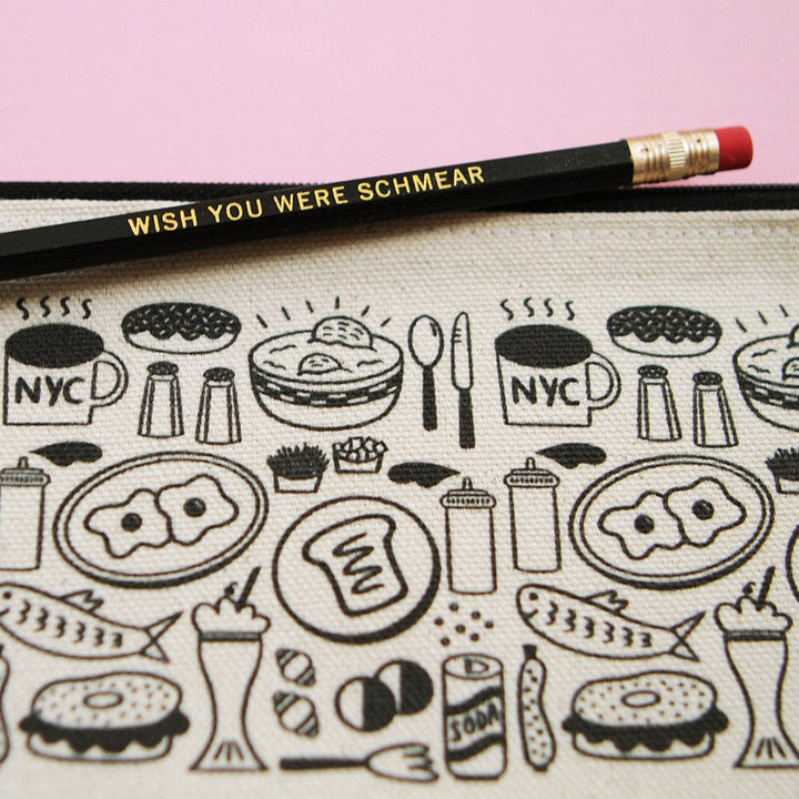 By the By Desk & Office Accessories Wish You Were Schmear Pencil Case and Pencils