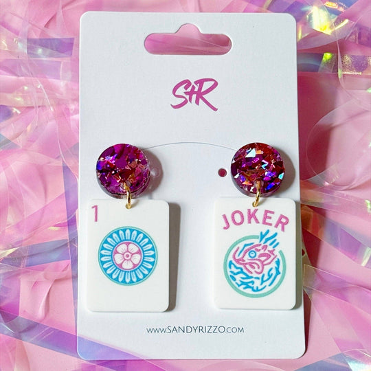Party Mahjong Dangle Earrings