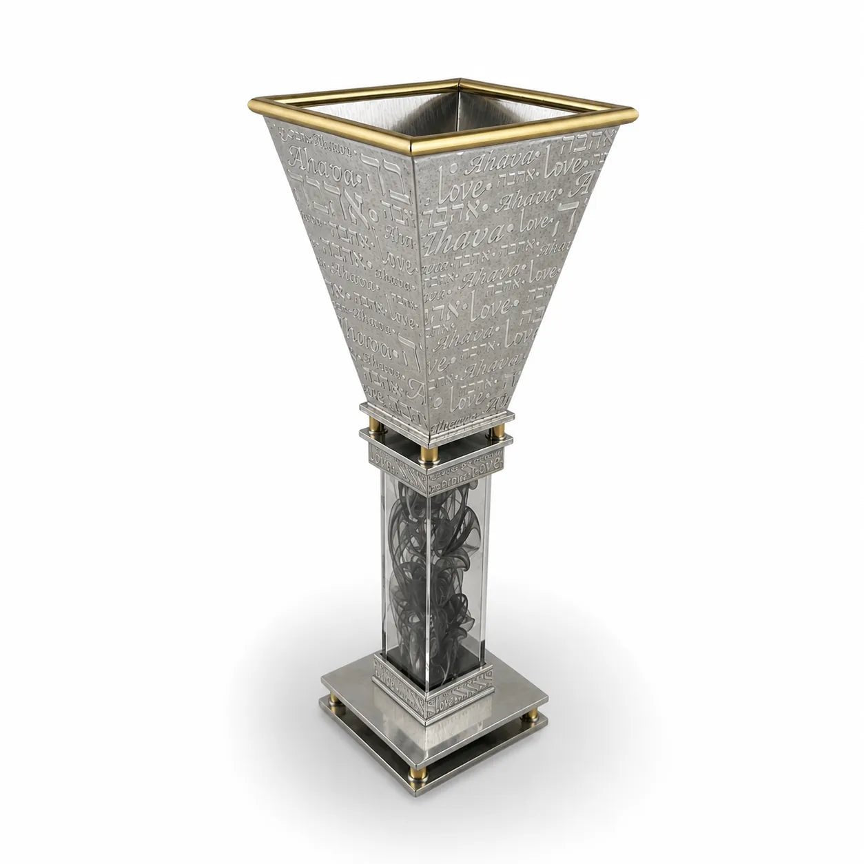Joy Stember - Wedding Glass Keepsake Square Kiddush Cup by Joy Stember - (Choice of Pattern) - ModernTribe