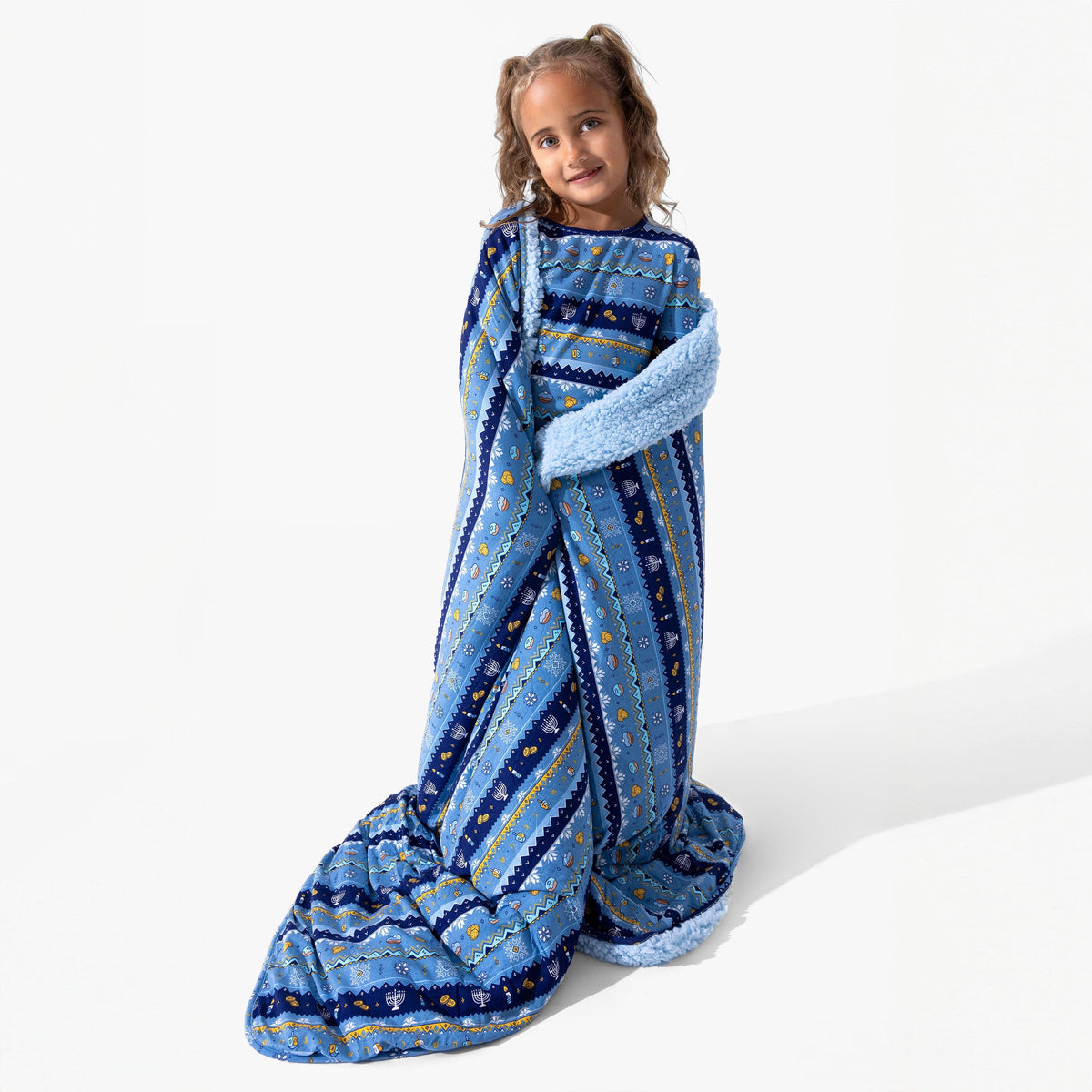 Bellabu Bear Blankets Hanukkah Fair Isle Bamboo Sherpa Blanket by Bellabu Bear