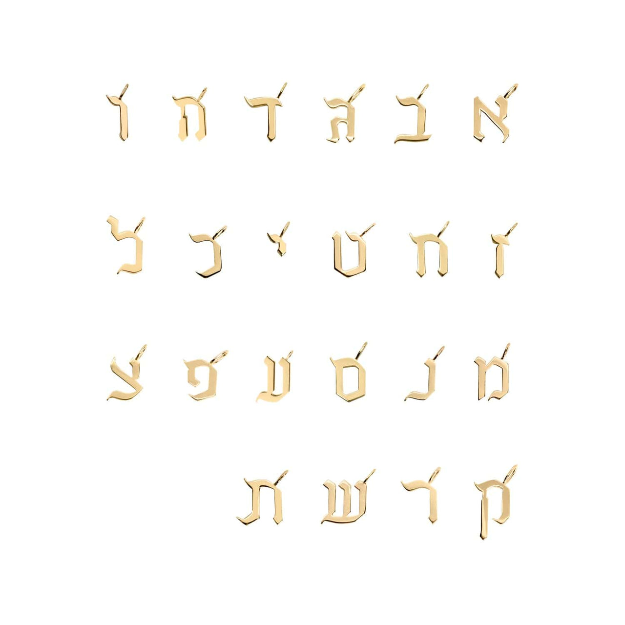 HOTCROWN - Personalized Diamond Hebrew Initial Bracelet - 14k Yellow, Rose or White Gold - ModernTribe