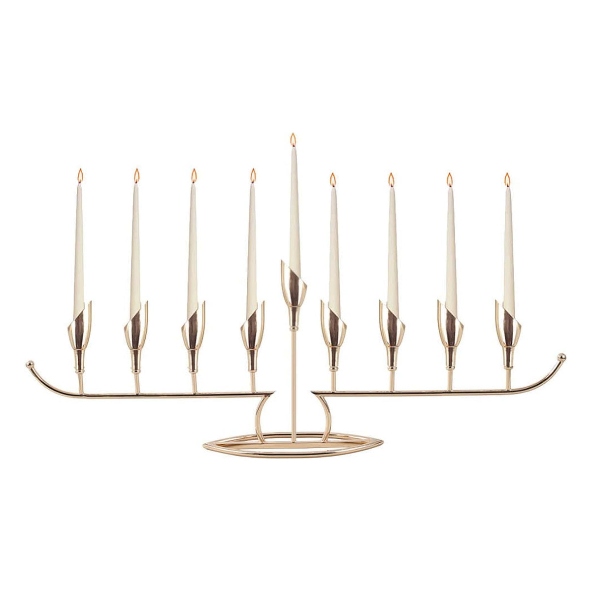 Aulica Menorahs Golden Arc Menorah on Stand