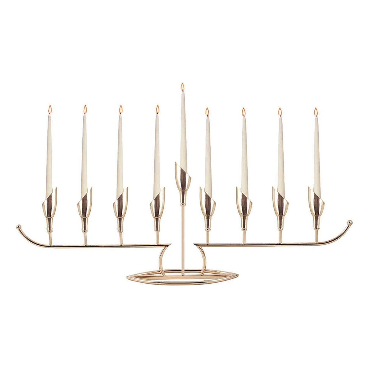 Golden Arc Menorah on Stand