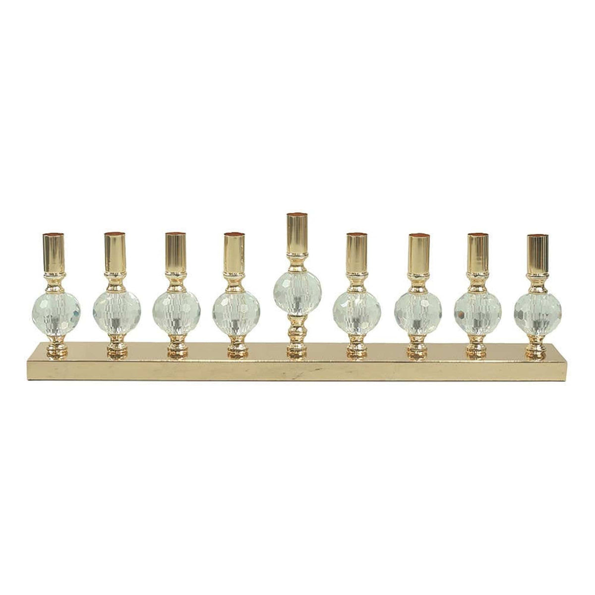 Golden Crystal Ball Menorah