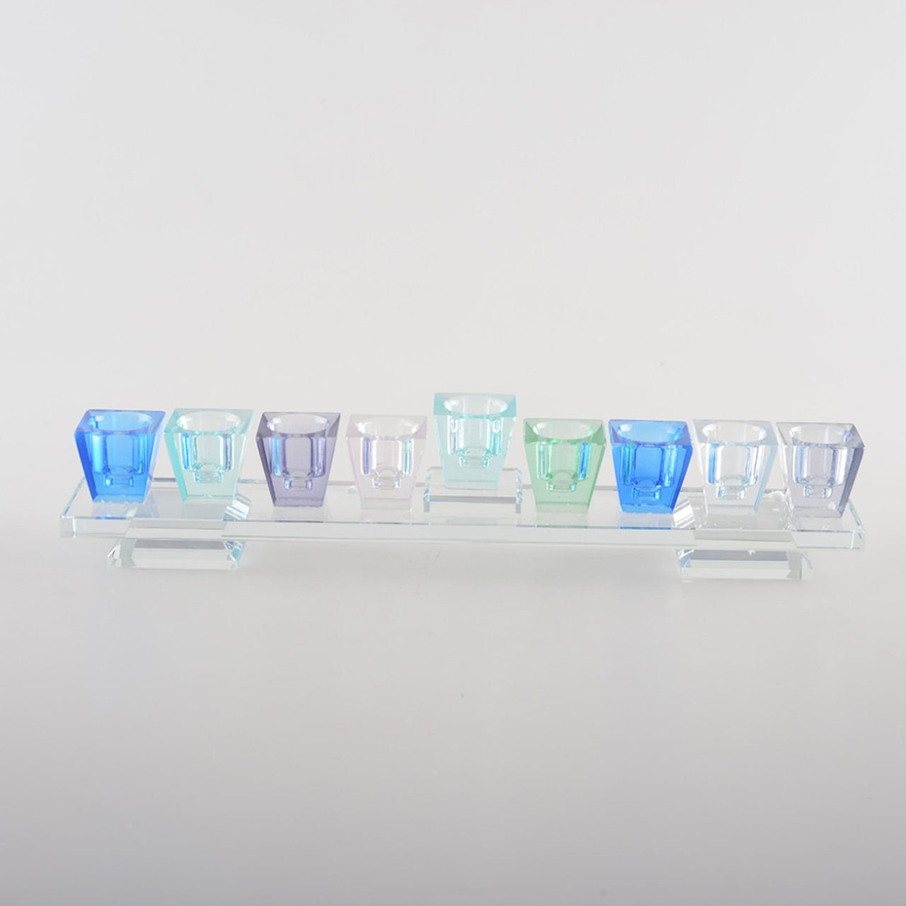 Blue Glass Menorah - view 2