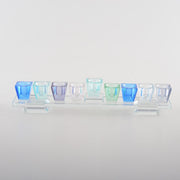 Blue Glass Menorah - view 2