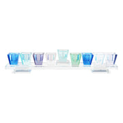 Blue Glass Menorah
