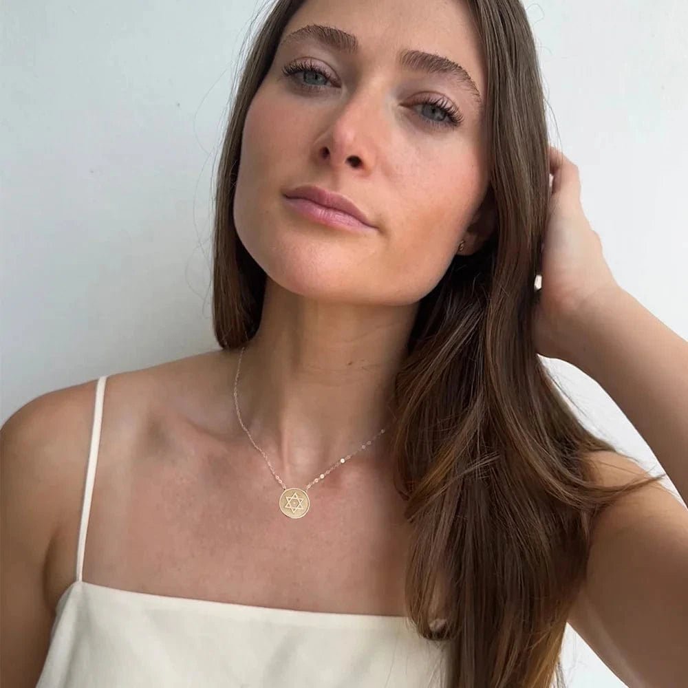 Miriam Merenfeld Jewelry - Dalit Star of David Diamond Necklace by Miriam Merenfeld - (Gold - Plated or Sterling Silver) - ModernTribe