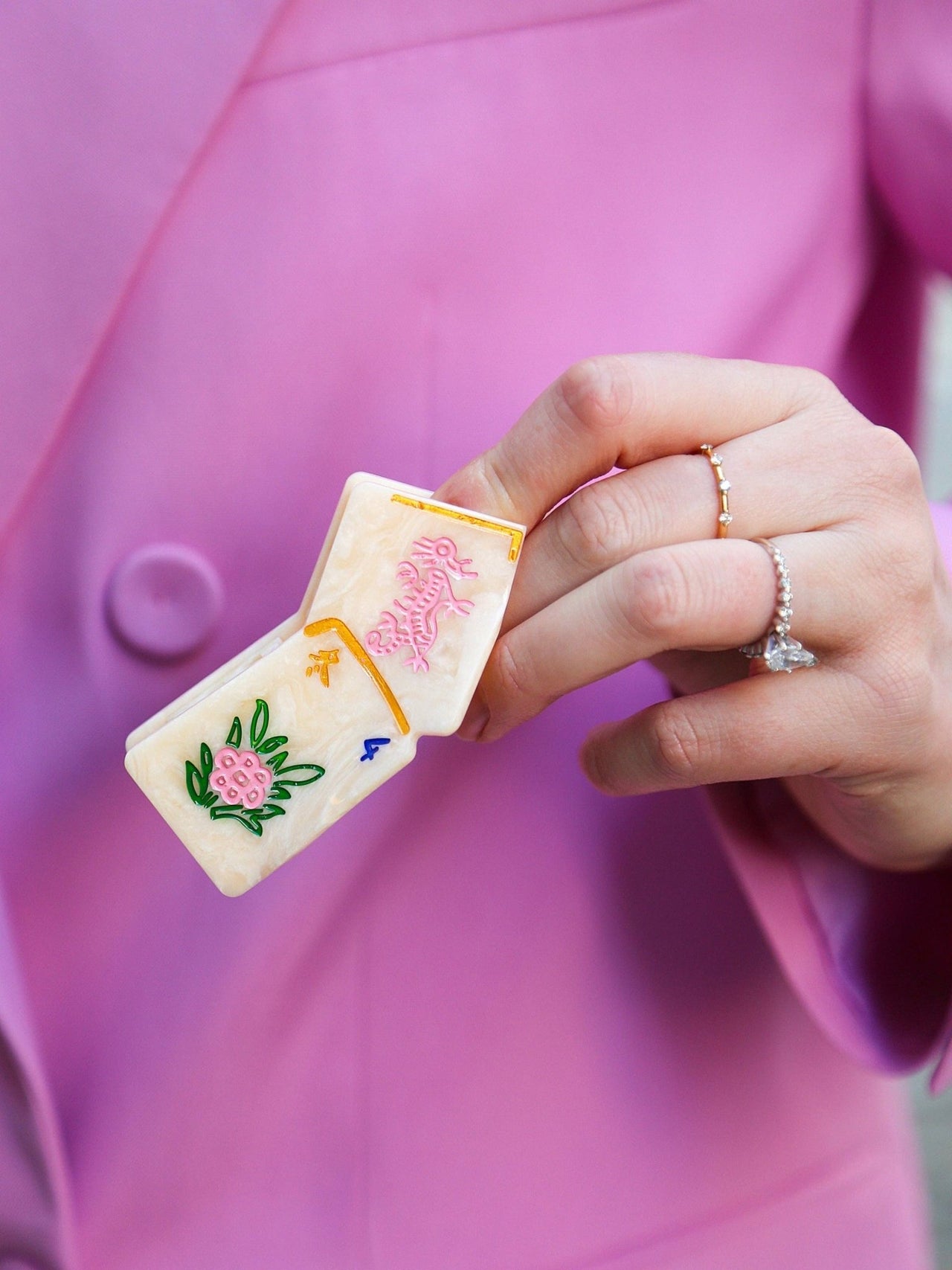 Solar Eclipse - Mini Flower Mahjong Hair Clip - ModernTribe