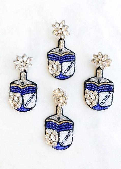 Dos Femmes - Sparkly L'chaim Dreidel Earrings - ModernTribe