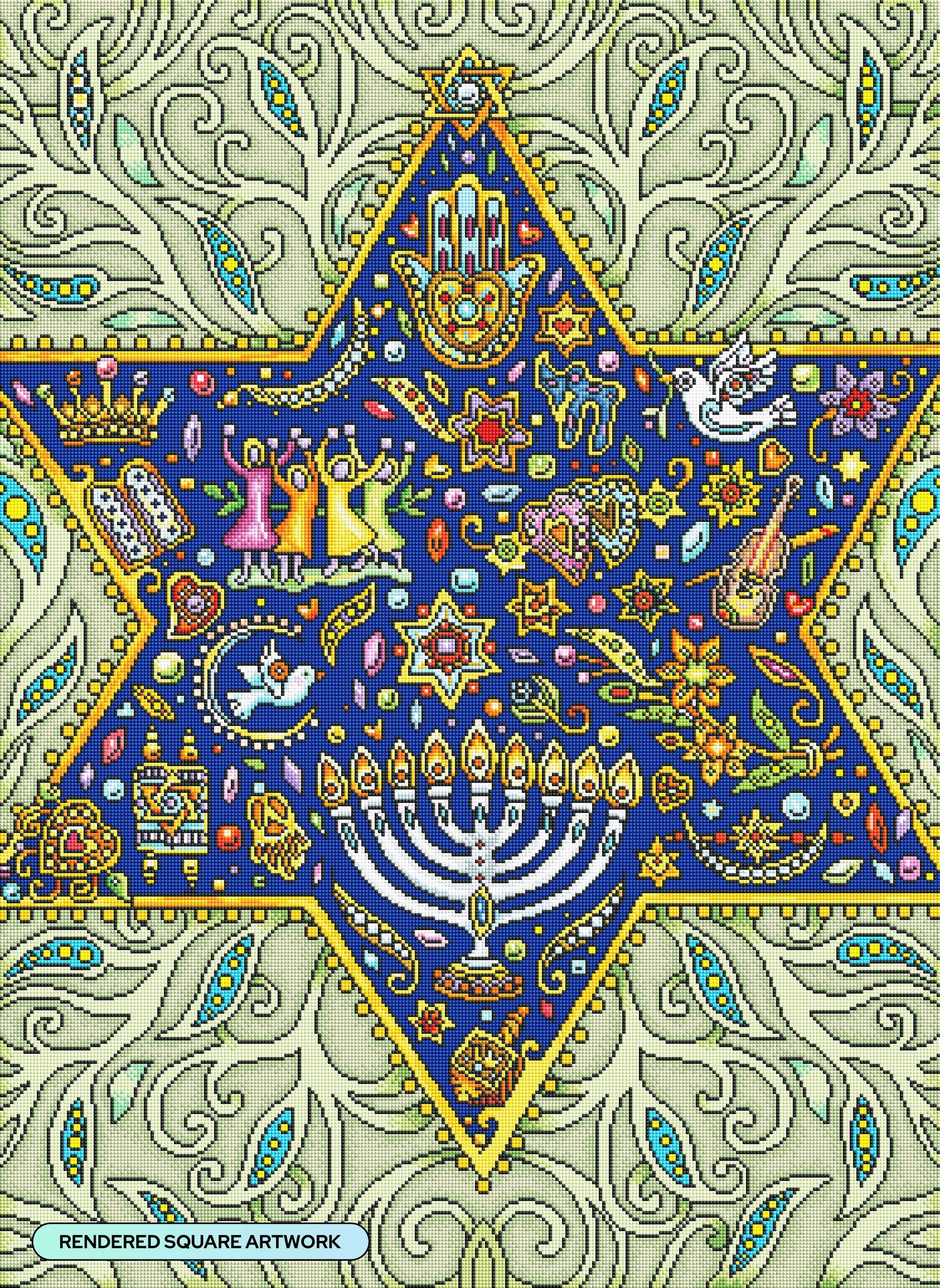 Diamond Art Club Art The Joy of Hanukkah Star Print
