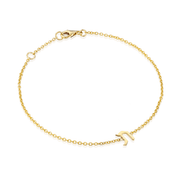 HOTCROWN - Personalized Hebrew Initial Bracelet - 14k Yellow, Rose or White Gold - ModernTribe