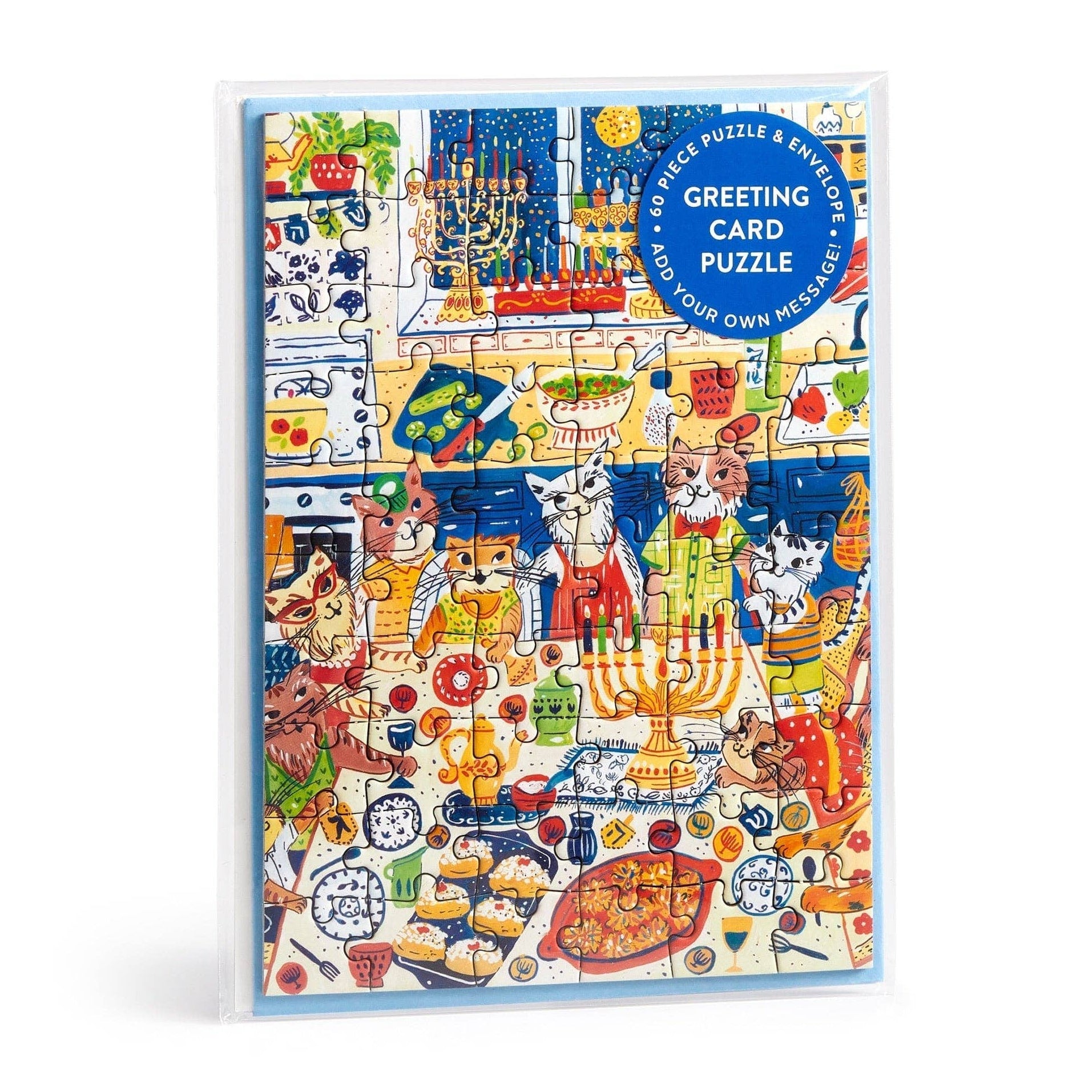 Chronicle Books Happy Hanukcats Greeting Card Puzzle