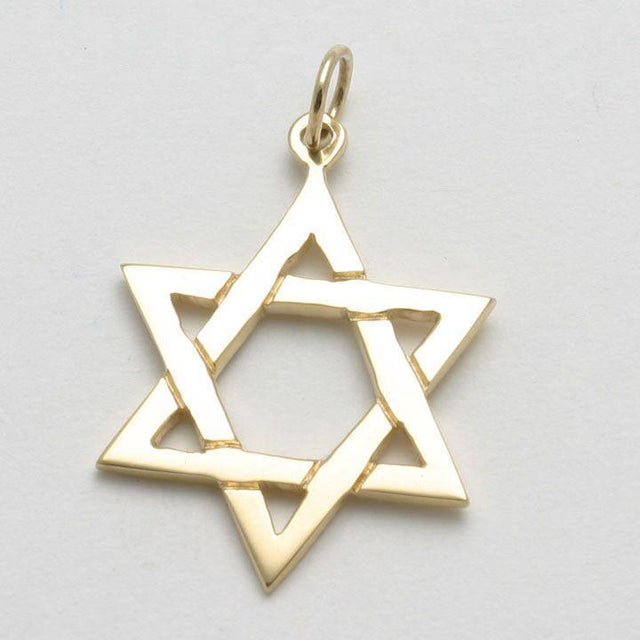 Tiny 14k Gold or White Gold Rustic Star of David Pendant