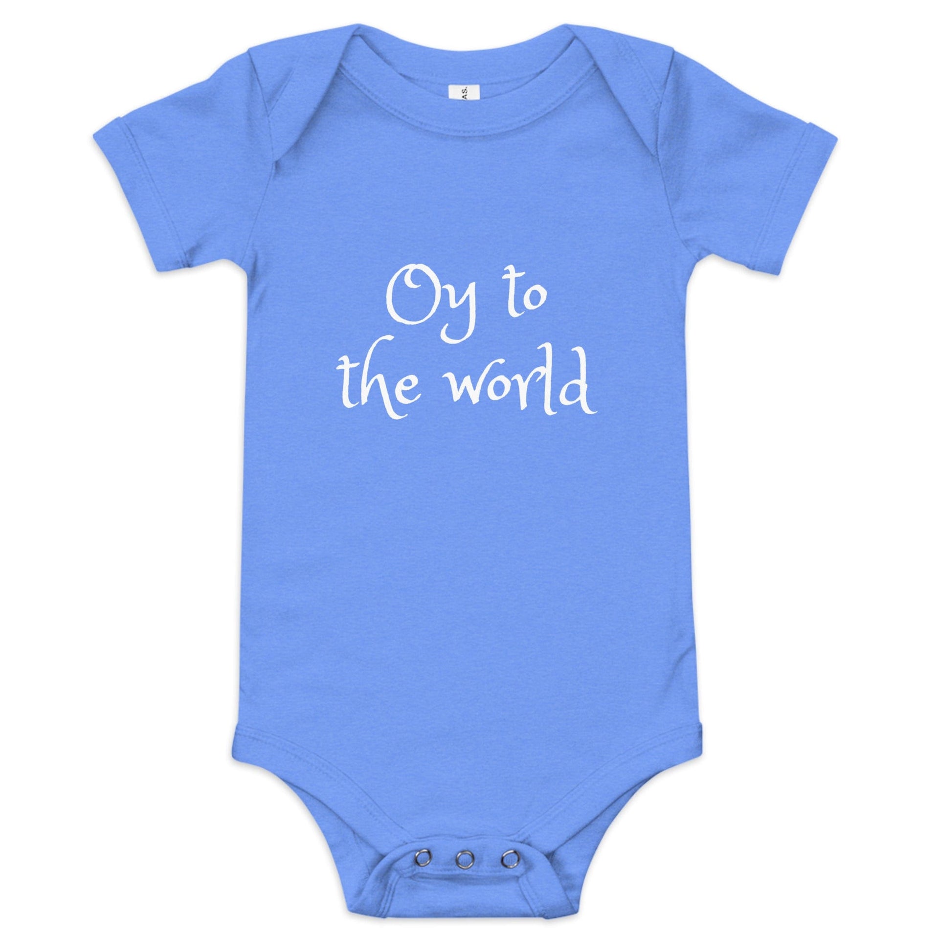 ModernTribe Apparel Onesies Heather Columbia Blue / 3-6 months Oy to the World Baby Onesie